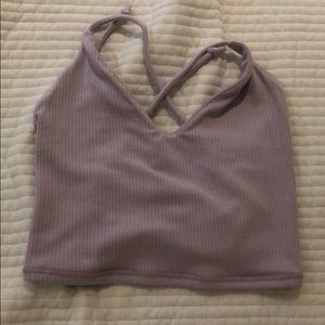 SOLD ON DEPOP lilac tie back ribbed halter tank